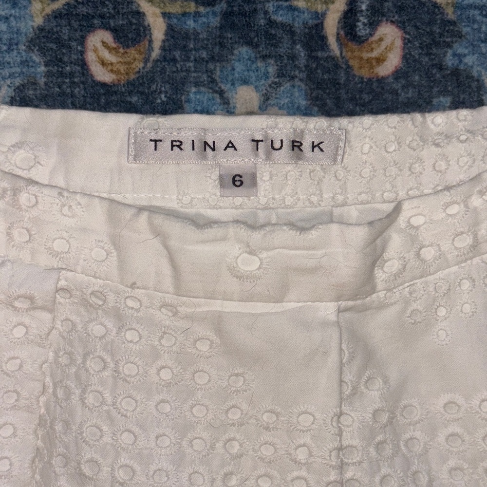 Trina Trunk Elegant White Eyelet Skirt size 6 - Picture 2 of 8
